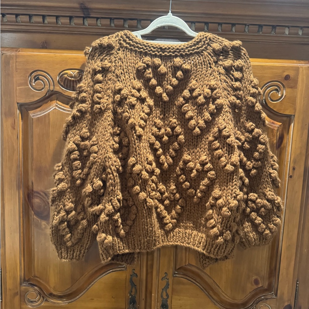 Chunky Knit Brown Cardigan - Picture 2 of 2